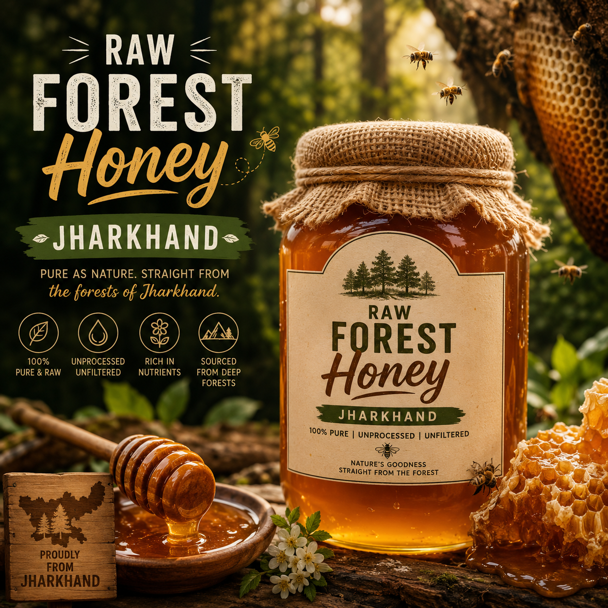Raw forest honey — Jharkhand
